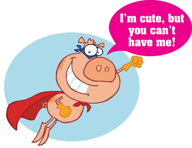 Super hero pig cartoon