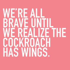 We're all brave until we realize the cockroach has wings!