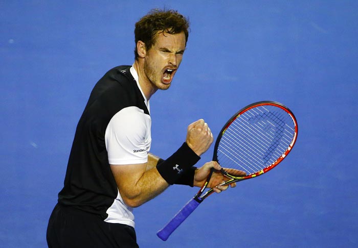 Andy Murray clenches fist in celebration
