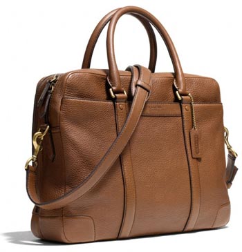 Men's tan handbag