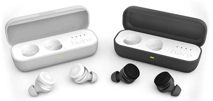 Here One earbuds in grey and white colors