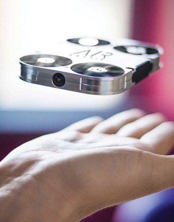 Air Selfie camera floating above hand