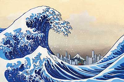 Illustration of tsunami wave