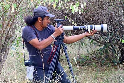 Shaison P. Ouseph filming a documentary