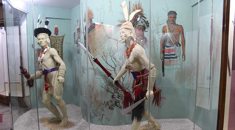Lifelike statues with weapons at the Don Bosco Museum, Shillong