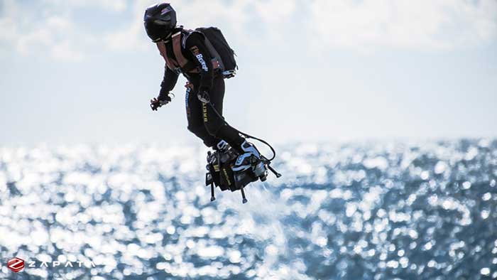 Franky Zapata crossing the English Channel on a hoverboard