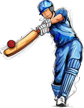Illustration of cricketer batting
