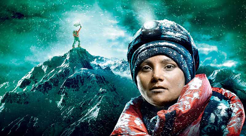 Arunimha Sinha at the top of Mount Everest (artist's representation)