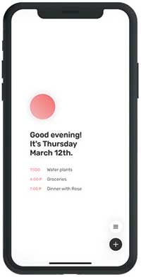 Dawn minimal calendar app screenshot