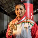 Alfiya Pathan with the World Youth Boxing Championship gold medal