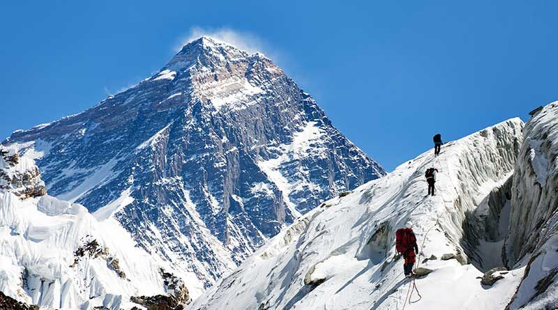 Trekkers on Mount Everest