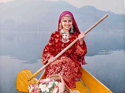 Young woman dressed in traditional Kashmiri attire