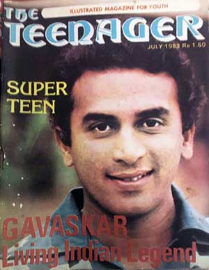 Indian cricketer, Sunil Gavaskar, on the cover of the July 1983 issue of The Teenager