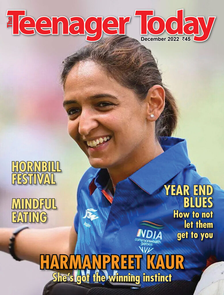 Cover of the December 2022 issue of The Teenager Today featuring Indian women's cricket team captain Harmanpreet Kaur