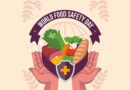 World Food Safety Day illustration with hands holding food items